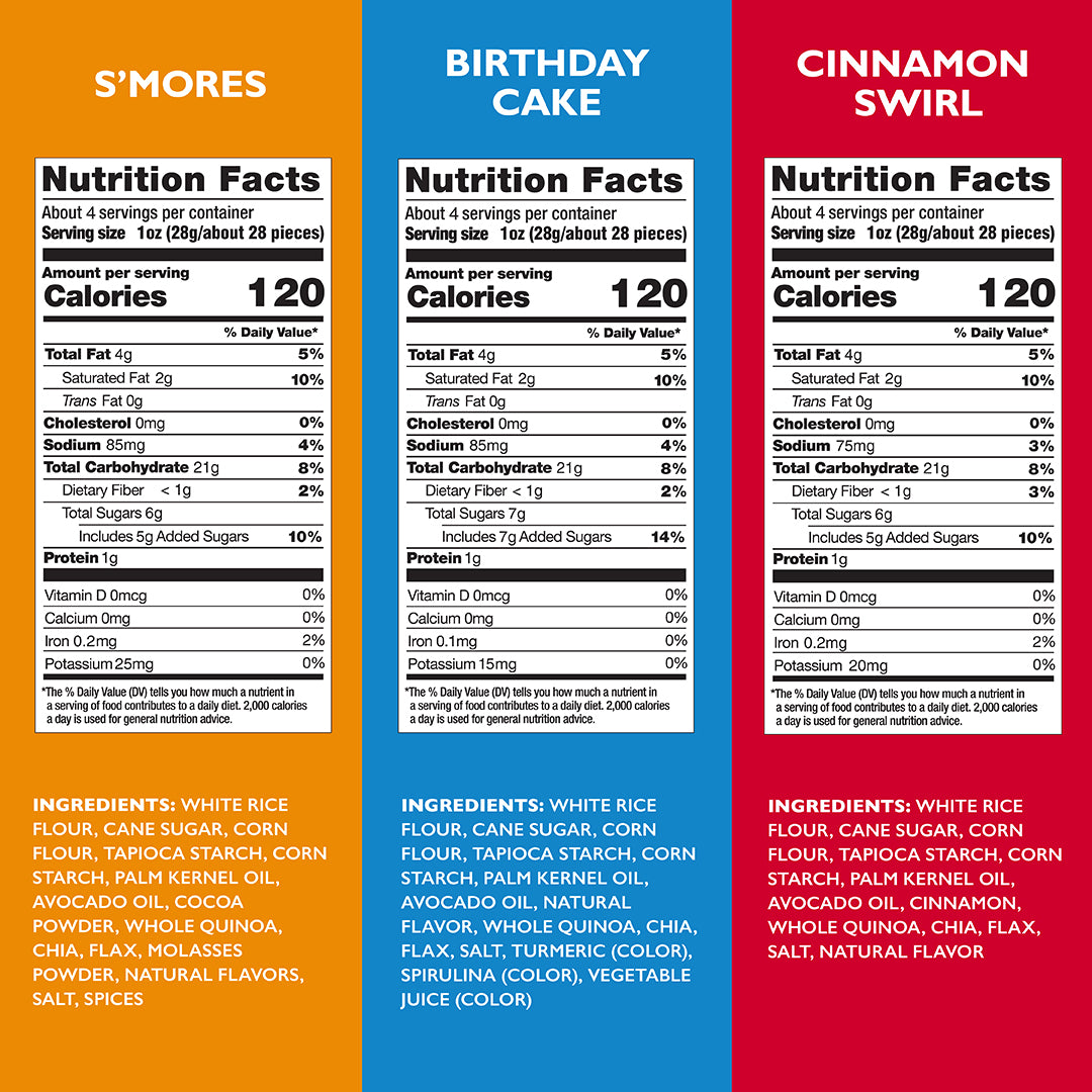 6 Flavor Variety [Birthday, S'mores, French Toast, Very Berry, Cinnamon, Cookies & Cream] 4oz