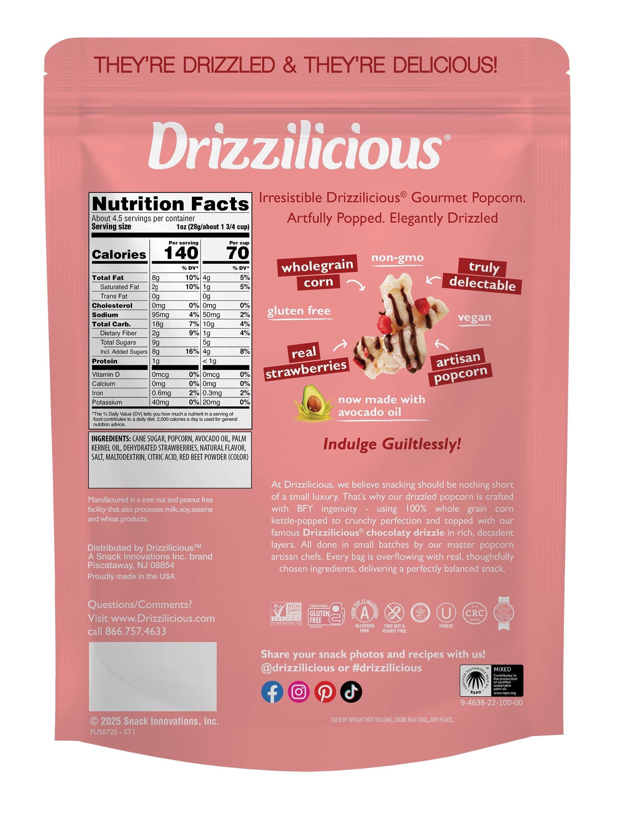 Strawberry Drizzled Kettle Corn 4.5oz
